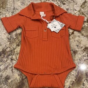 Kate Quinn Terracotta Ribbed Kids Bodysuit